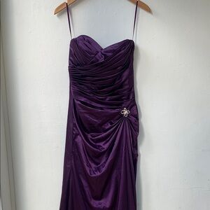 Strapless Purple Evening Gown